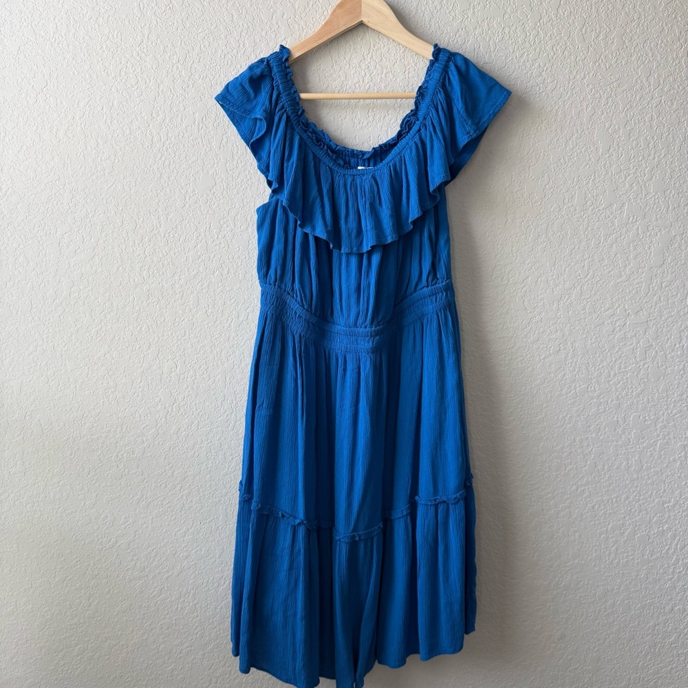 Tommy Bahama Royal Blue Ruffle Midi Dress